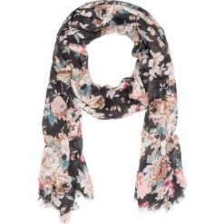 Szal w kwiaty bonprix czarno-biało-jasnoróżowo-magenta-zielony. Różowe szaliki damskie marki bonprix, w kwiaty, eleganckie. Za 44,99 zł.