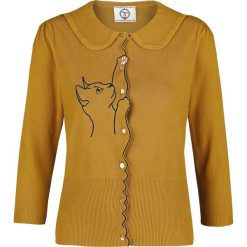 Dancing Days Cat Cardigan Kardigan damski żółty (mustard yellow). Żółte bluzy damskie marki Dancing Days, xxl, z dzianiny. Za 99,90 zł.