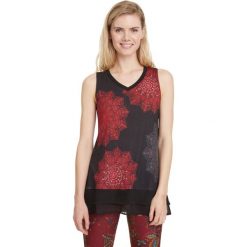 Desigual Clarisse Podkoszulek Czarny Czerwony. Czerwone podkoszulki damskie Desigual, l, z nadrukiem, z wiskozy, bez rękawów. Za 240,95 zł.