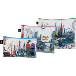 Saszetki Zip Pockets Kristjana S Williams Interiors 3 szt. World Skyline. Saszetki damskie LOQI, bez wzorów, eleganckie, średnie, bez dodatków. Za 63,00 zł.