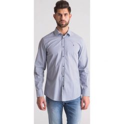 Koszula męska Trussardi Jeans. Niebieskie koszule męskie m, w paski, z jeansu. Za 509,00 zł.