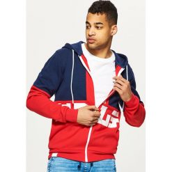Bluzy męskie: Trójbarwna bluza z kapturem - Czerwony