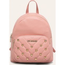 Love Moschino - Plecak. Różowe plecaki damskie Love Moschino, z aplikacjami, ze skóry. W wyprzedaży za 679,90 zł.