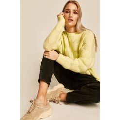 Medicine - Sweter Basic. Żółte swetry damskie MEDICINE, s, bez wzorów, z elastanu, bez rękawów, bez kaptura. W wyprzedaży za 69,90 zł.