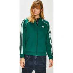 Adidas Originals - Bluza. Zielone bluzy damskie z kieszeniami marki adidas Originals, z elastanu, bez kaptura. Za 279,90 zł.
