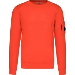 Sweter C.P. COMPANY COTTON CREPE LENS. Pomarańczowe swetry męskie CP Company, na lato, bez wzorów, z bawełny, z okrągłym kołnierzem, bez kaptura. Za 780,00 zł.