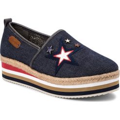Espadryle WRANGLER - Patch Cocco WL181652 Navy 16. Niebieskie espadryle damskie Wrangler, bez wzorów, ze skóry ekologicznej, bez obcasa, na koturnie. W wyprzedaży za 189,00 zł.