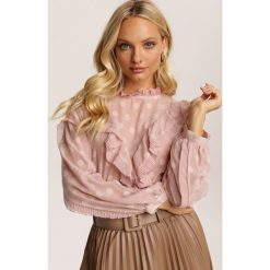 Różowa Bluzka Yelnala. Różowe bluzki damskie Renee, s, bez wzorów, bez kołnierzyka, bez rękawów. Za 119,99 zł.