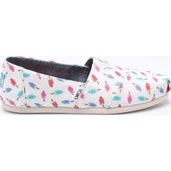 Toms - Espadryle Classic. Białe espadryle damskie marki Toms, bez wzorów, z materiału, bez obcasa. W wyprzedaży za 159,90 zł.