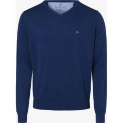 Fynch-Hatton - Sweter męski, niebieski. Niebieskie swetry męskie Fynch-Hatton, m, z haftami, z bawełny, bez kołnierzyka, bez kaptura. Za 299,95 zł.