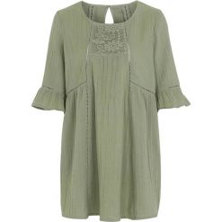 Cellbes Tunika bawełniana z koronką i detalami z zaszewkami khaki female zielony 54/56. Zielone tuniki damskie Cellbes, na imprezę, w koronkowe wzory, z bawełny, z okrągłym kołnierzem, bez rękawów. Za 209,00 zł.