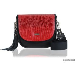 TOREBKA PURO SASZKA 2515 RED CROCODILE. Czerwone torebki klasyczne damskie Pakamera, bez wzorów, na ramię, małe, bez dodatków. Za 258,00 zł.