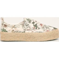 Roxy - Espadryle. Białe espadryle damskie Roxy, bez wzorów, z gumy, bez obcasa, na obcasie. Za 299,90 zł.