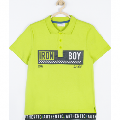 Koszulka. Zielone t-shirty chłopięce IRON BOY, z aplikacjami, z bawełny, z krótkim rękawem. Za 55,90 zł.