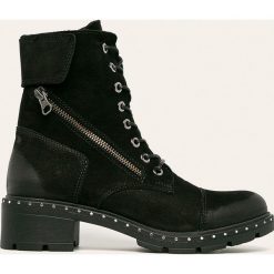 Badura - Workery skórzane. Czarne workery damskie Badura, ze skóry, na sznurówki. W wyprzedaży za 319,90 zł.