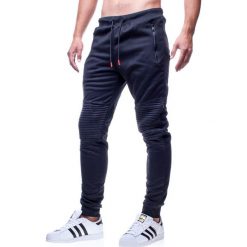 Spodnie męskie dresowe czarne Recea. Czarne spodnie męskie Recea, s, bez wzorów, z elastanu, sportowe. Za 49,99 zł.