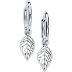 Steel Highline® Little Leaf Hoops Kolczyki srebrny. Szare kolczyki damskie Steel Highline®, srebrne. Za 62,90 zł.