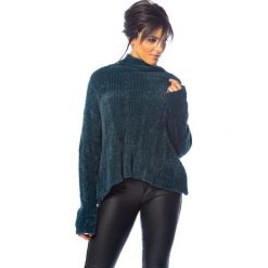 Sweter "Jada" w kolorze morskim. Niebieskie swetry damskie So Cachemire, m, bez wzorów, z bawełny, bez rękawów, bez kaptura. W wyprzedaży za 175,95 zł.