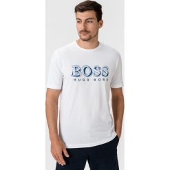 BOSS Koszulka Biały. Białe podkoszulki męskie Boss, xl, z nadrukiem, z elastanu, bez kołnierzyka, z krótkim rękawem, krótkie. Za 264,95 zł.