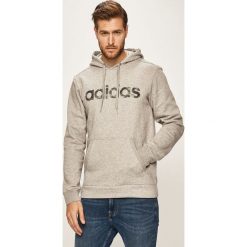 Adidas - Bluza. Szare bluzy męskie Adidas, xl, z nadrukiem, z bawełny, z kapturem, bez rękawów, z kapturem. Za 229,90 zł.