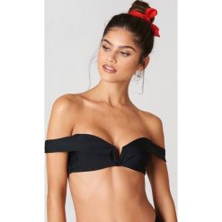 Stroje dwuczęściowe damskie: J&K Swim X NA-KD Góra bikini bandeau Folded – Black