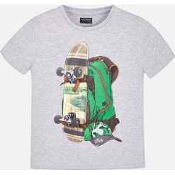 Mayoral - T-shirt dziecięcy 128-172 cm. Szare t-shirty chłopięce marki Mayoral, z nadrukiem, z bawełny, z okrągłym kołnierzem. Za 64,90 zł.