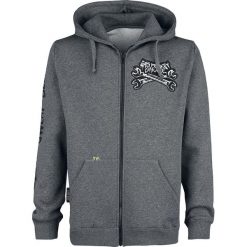 Bluzy męskie: Gas Monkey Garage Monkey Bluza z kapturem rozpinana szary