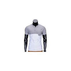 T-shirty męskie: T-SHIRT MĘSKI BEZ NADRUKU S662 – SZARY