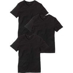 T-shirt bonprix 3x czarny. Czarne koszulki męskie bonprix, s, bez wzorów, z dekoltem w serek, bez rękawów. Za 74,97 zł.