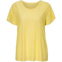 Cellbes Bluzka żółty w kropki female żółty/ze wzorem 46/48. Żółte bluzki damskie Cellbes, bez wzorów, z dżerseju, eleganckie, z okrągłym kołnierzem, z krótkim rękawem. W wyprzedaży za 79,00 zł.