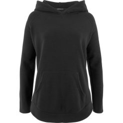 Swetry klasyczne damskie: Sweter poncho z polaru bonprix czarny