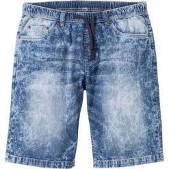 Bermudy z gumką w talii Slim Fit bonprix niebieski "stone used". Niebieskie spodenki i szorty męskie bonprix, m, bez wzorów. Za 89,99 zł.