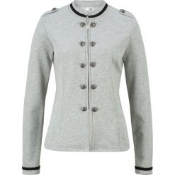 Żakiet w ludowym stylu bonprix jasnoszary melanż. Szare żakiety damskie bonprix, bez wzorów, z dresówki. Za 89,99 zł.