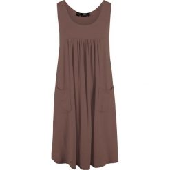 Sukienka ze stretchem bonprix brązowy. Pomarańczowe sukienki damskie bonprix, bez wzorów, bez kołnierzyka, bez rękawów. Za 74,99 zł.