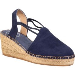 Espadryle TONI PONS - Tremp Navy. Niebieskie espadryle damskie Toni Pons, bez wzorów, ze skóry, bez obcasa, na obcasie. Za 229,00 zł.