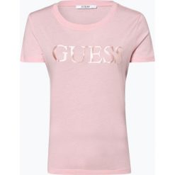 Guess Jeans - T-shirt damski, różowy. Różowe t-shirty damskie marki Guess Jeans, xs, z aplikacjami, z jeansu, bez kołnierzyka. Za 159,95 zł.
