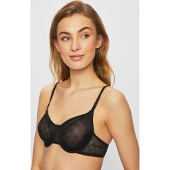 Dkny - Biustonosz. Czarne biustonosze DKNY, z haftami, z nylonu. W wyprzedaży za 199,90 zł.