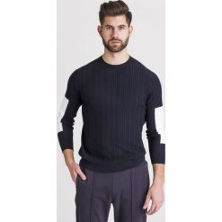 SWETER emporio armani z jedwabiem. Szare swetry męskie xs, z bawełny, z okrągłym kołnierzem. Za 565,00 zł.
