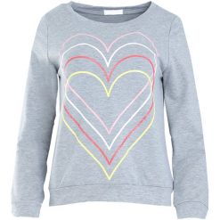 Jasnoszara Bluza Just Flexing. Szare bluzy damskie marki Born2be, xl, z aplikacjami. Za 39,99 zł.