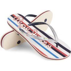 Japonki Pepe Jeans. Szare klapki damskie Pepe Jeans, bez wzorów, z jeansu, bez obcasa. Za 59,00 zł.