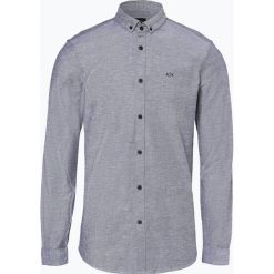 Armani Exchange - Koszula męska, niebieski. Niebieskie koszule męskie marki Armani Exchange, xl, w paski, z kontrastowym kołnierzykiem, bez rękawów. Za 249,95 zł.