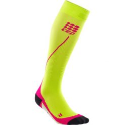 Skarpetki damskie: SKARPETY DLA BIEGACZY CEP 2.0 LIMON/PINK DAMSKIE