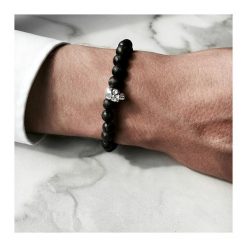 Bransoletka Męska BROWN SKULL SILVER. Szare bransoletki męskie DIZARRO. Za 180,00 zł.