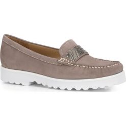 Buty damskie. Niebieskie półbuty damskie Wittchen, bez wzorów, ze skóry, eleganckie, bez obcasa, bez zapięcia. W wyprzedaży za 349,90 zł.