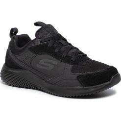 Sportowe Skechers BOUNDER-COURTHALL 52511BBK. Czarne buty sportowe męskie Skechers, ze skóry, bez zapięcia. Za 249,99 zł.