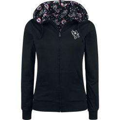 Bluzy damskie: Pussy Deluxe Unicorn Hooded Reverse Zip Jacket Bluza z kapturem rozpinana damska czarny