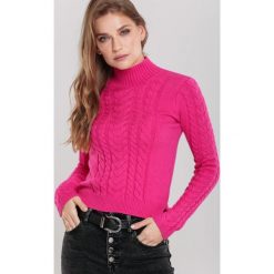 Fuksjowy Golf Alamodome. Swetry damskie Renee, s, bez wzorów, z dzianiny, eleganckie, bez rękawów, długie, bez kaptura. Za 109,99 zł.