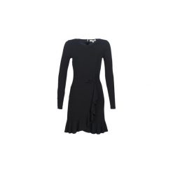 Sukienki krótkie MICHAEL Michael Kors LS TWIST WAIST DRESS. Czarne sukienki damskie MICHAEL Michael Kors, s, bez wzorów, bez kołnierzyka, z krótkim rękawem, krótkie, mini. Za 879,20 zł.