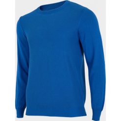 Sweter męski SWM600 - niebieski - Outhorn. Niebieskie swetry męskie Outhorn, m, bez wzorów, klasyczne, z klasycznym kołnierzykiem, bez kaptura. W wyprzedaży za 89,99 zł.