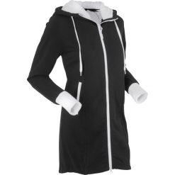 Bluzy damskie: Bluza rozpinana na podszewce z polaru, długi rękaw bonprix czarny